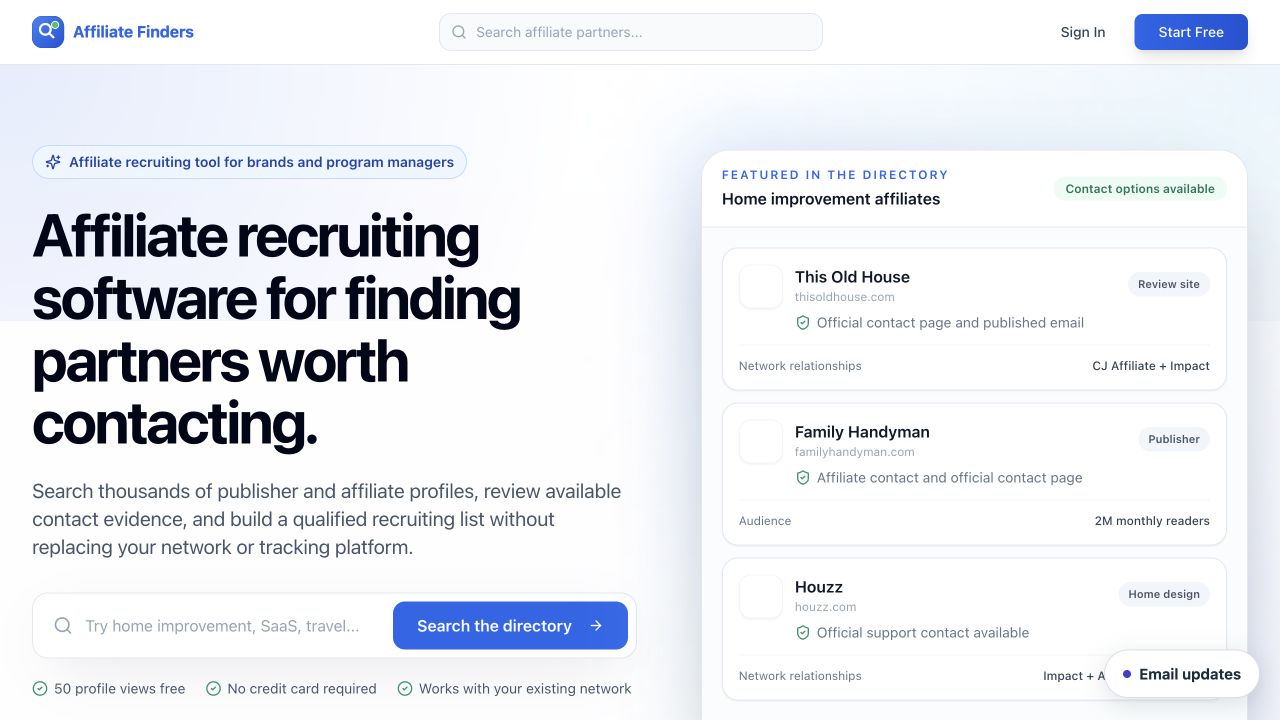 AffiliateFinders affiliate recruitment software