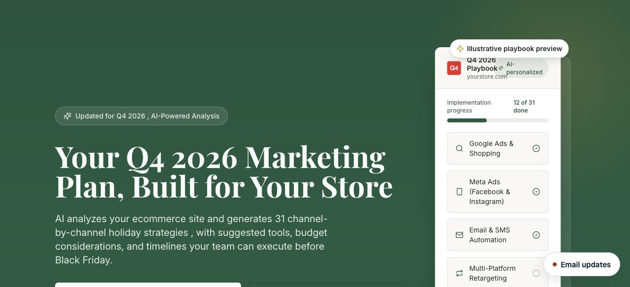 Boost Q4 ecommerce marketing playbook generator