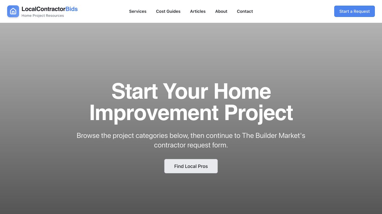 LocalContractorBids public website screenshot