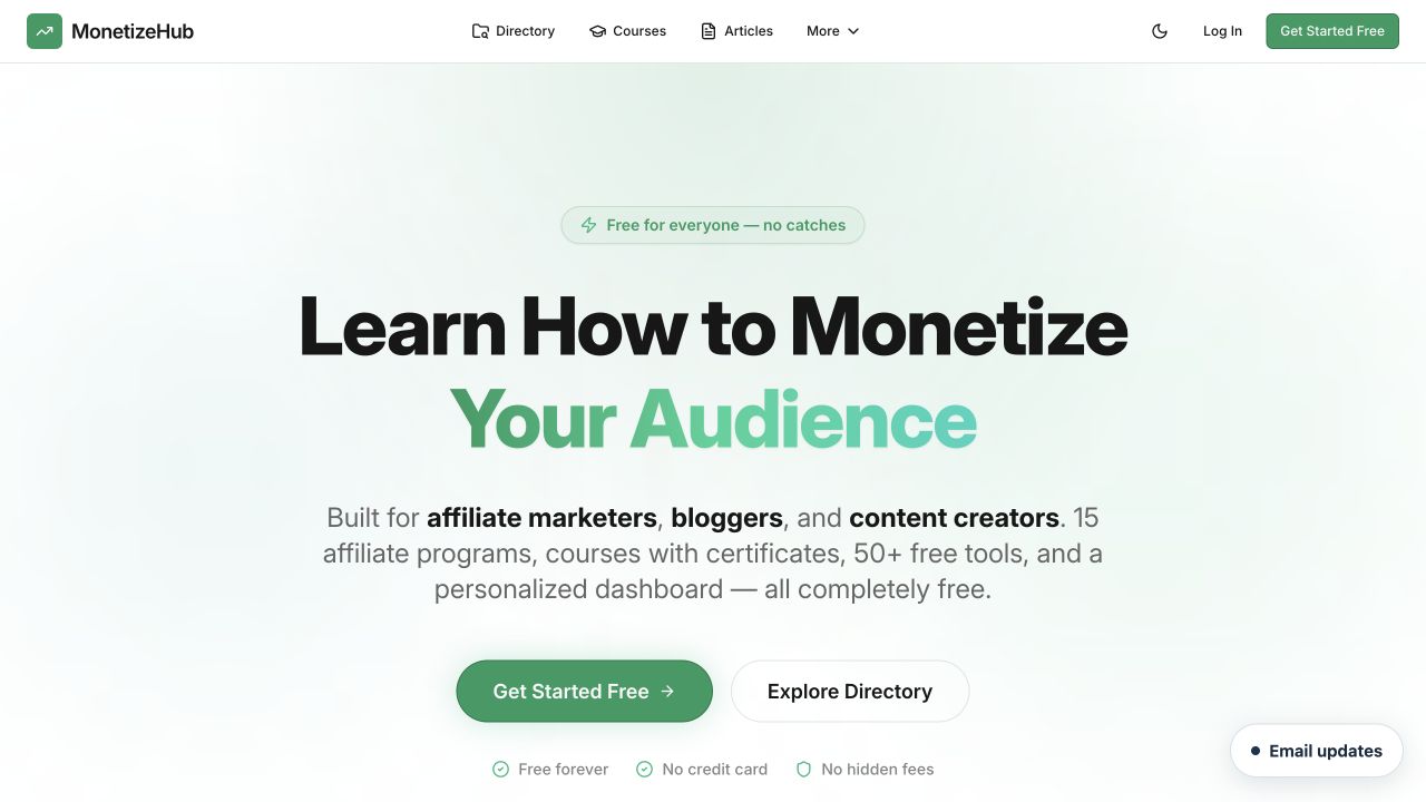 Monetize Hub affiliate marketing learning platform